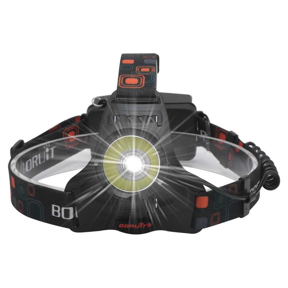 BORUiT RJ 2158 XM L2 светодиодный налобный фонарь 3000LM 5 режим фар Перезаряжаемые 18650 PowerBank