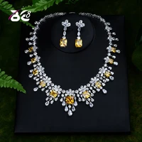 be 8 beautiful flower design cubic zirconia pendant dubai jewelry set women bridal necklace earring for wedding gifts s390