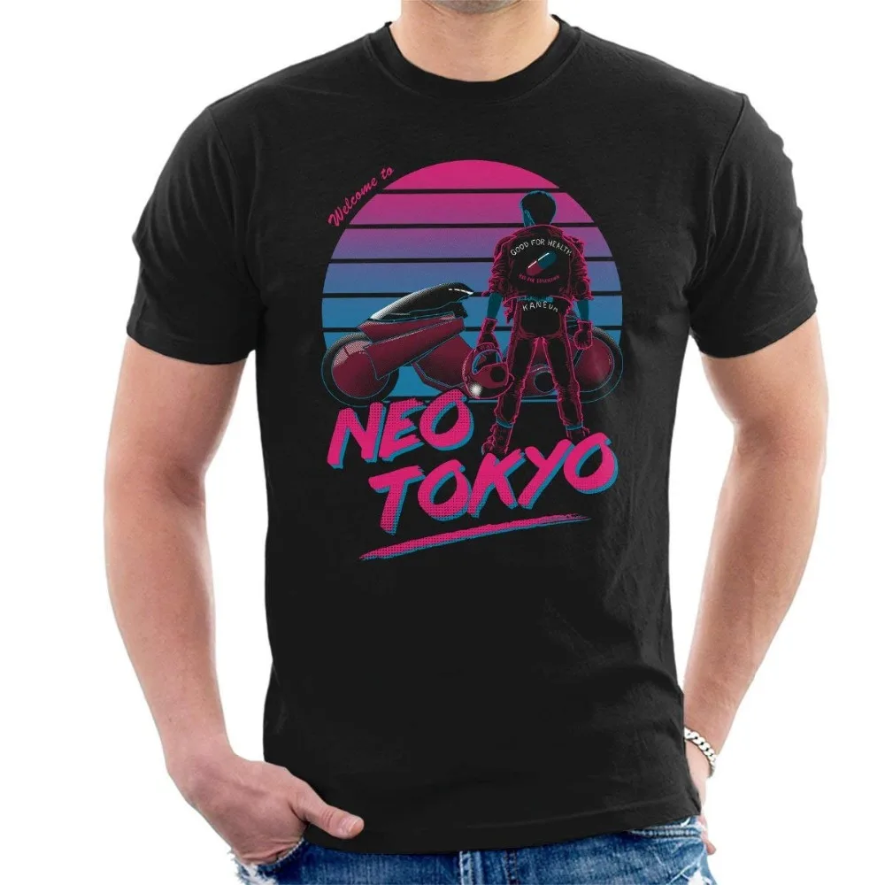 Мужские футболки в стиле Харадзюку Akira Welcome To Neo Tokyomens модные брендовые хип-хоп 2019 |