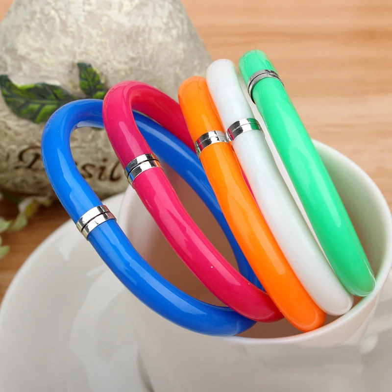 10 шт. Гибкая шариковая ручка милый мягкий пластиковый жесткий браслет шариковые