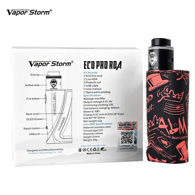 Оригинальный испаритель Vapor Storm ECO Pro TC Lion RDA Tank Kit или Hawk электронная сигарета MOD с