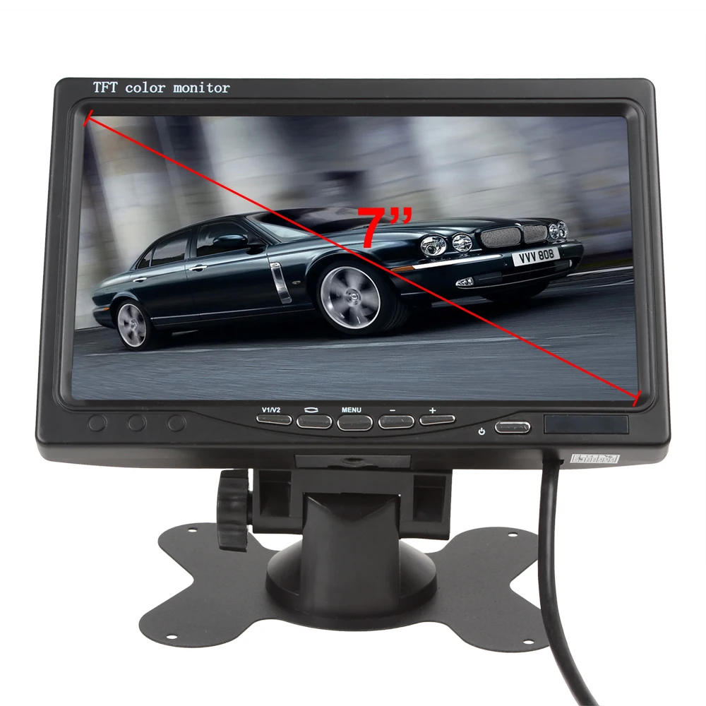 7 дюймовый автомобильный монитор TFT LCD 2 видео вход заднего вида с широкоугольным