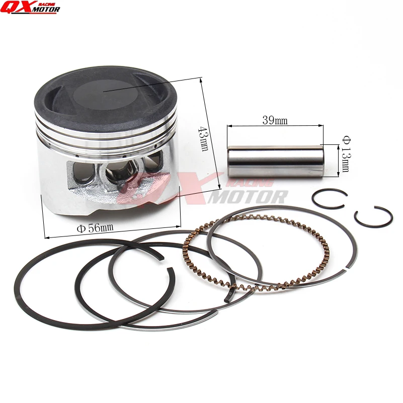 

Набор поршневых колец YINXIANG YX140cc, поршневые кольца 56 мм, 13 мм, для горизонтального двигателя 140cc, китайские запчасти для питбайка, велосипеда-г...