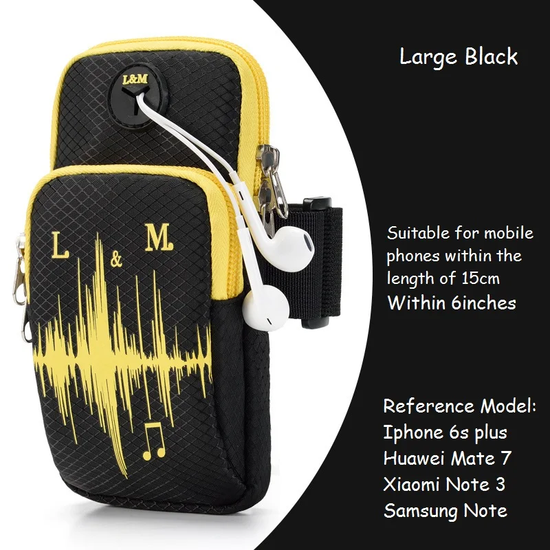 Sport Running Cycling Arm Bag Fitness Arm Earphone Hole Bag Pouch Jogging Mobile Phone Holder Pouch GYM Cover for Smartphone 6"
