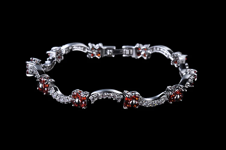 Модные женские/женские браслеты с австрийскими кристаллами и цветком из белого