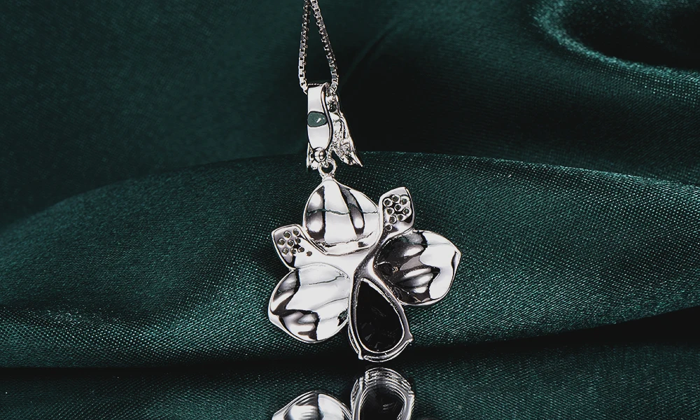 RainMarch Blue Flower Enamel Silver Pendants For Women Necklace 925 Sterling Pendant Bohemian Wedding Jewelry | Украшения и