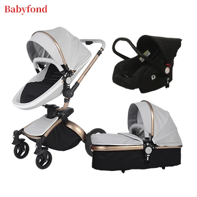 25 долл. США Купоны! Babyfond детская коляска 360 градусов вращающийся Детские Коляски Марка 2 в 1 Детские коляски 3 в 1 Кожа перевозки алюминия - Цвет: 8