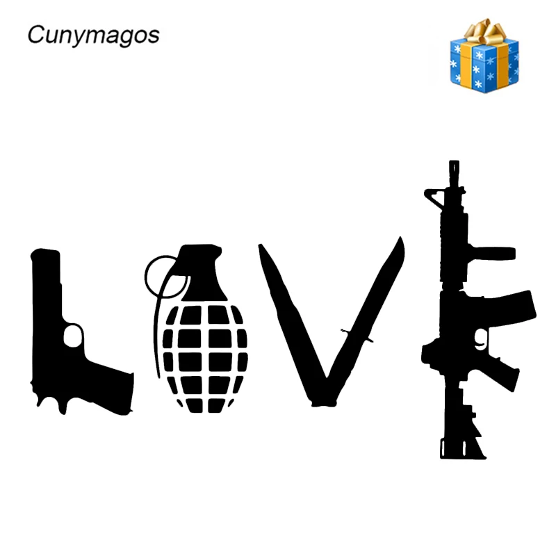 Виниловая наклейка LOVE With Guns для автомобиля ручная граната автомобильные