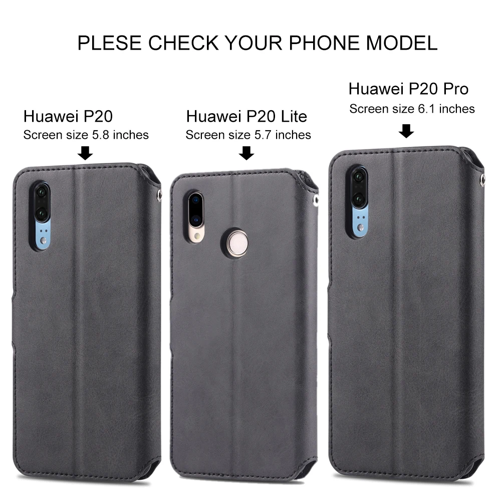 Роскошный кожаный чехол для Huawei P20 Lite Pro силиконовый чехол-кошелек с держателем