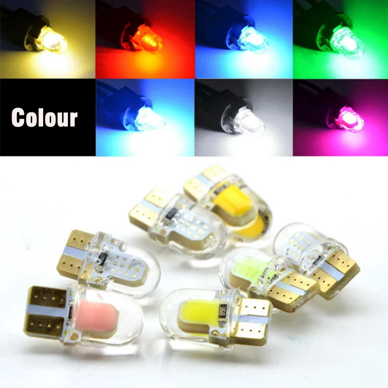 1 шт. T10 W5W силиконовый чехол LED Автомобильная Лампа для парковки 501 WY5W COB силикагель