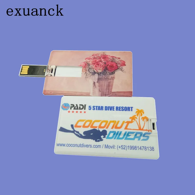 USB флеш накопители exuanck в форме кредитной карты с логотипом на заказ 2 0 накопитель