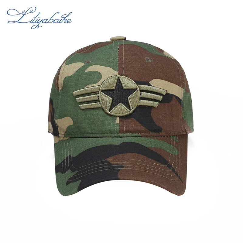 Модная кепка LILIYABAIHE хлопковая камуфляжная бейсболка с snapback и логотипом вышивкой |