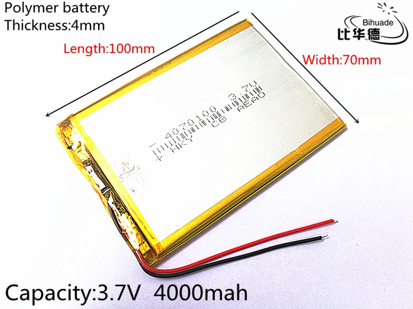 Бесплатная доставка 3 7 V 4000mah 4070100 полимерный литий ионный аккумулятор для