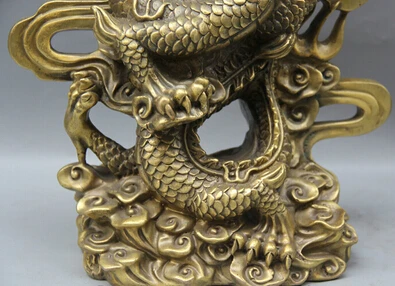 Бесплатная доставка 12 &quotКитайский народный фэн шуй Зодиак из латуни Год Дракона