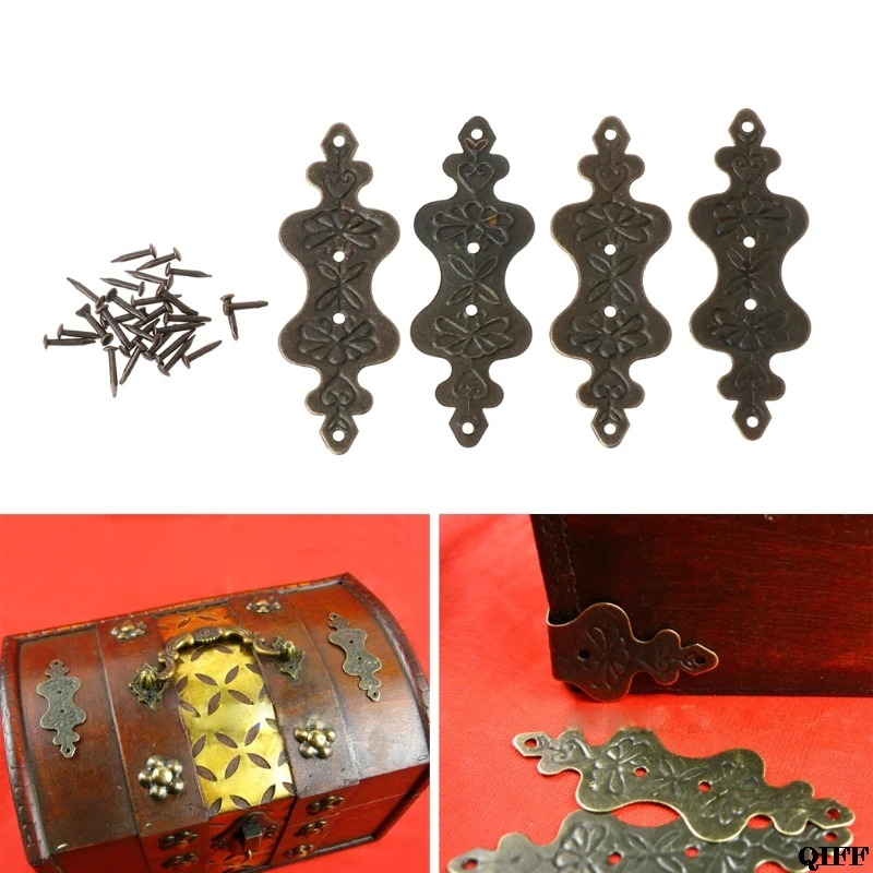 4 шт. античная латунь Декоративные ювелирные изделия Подарочная коробка альбом