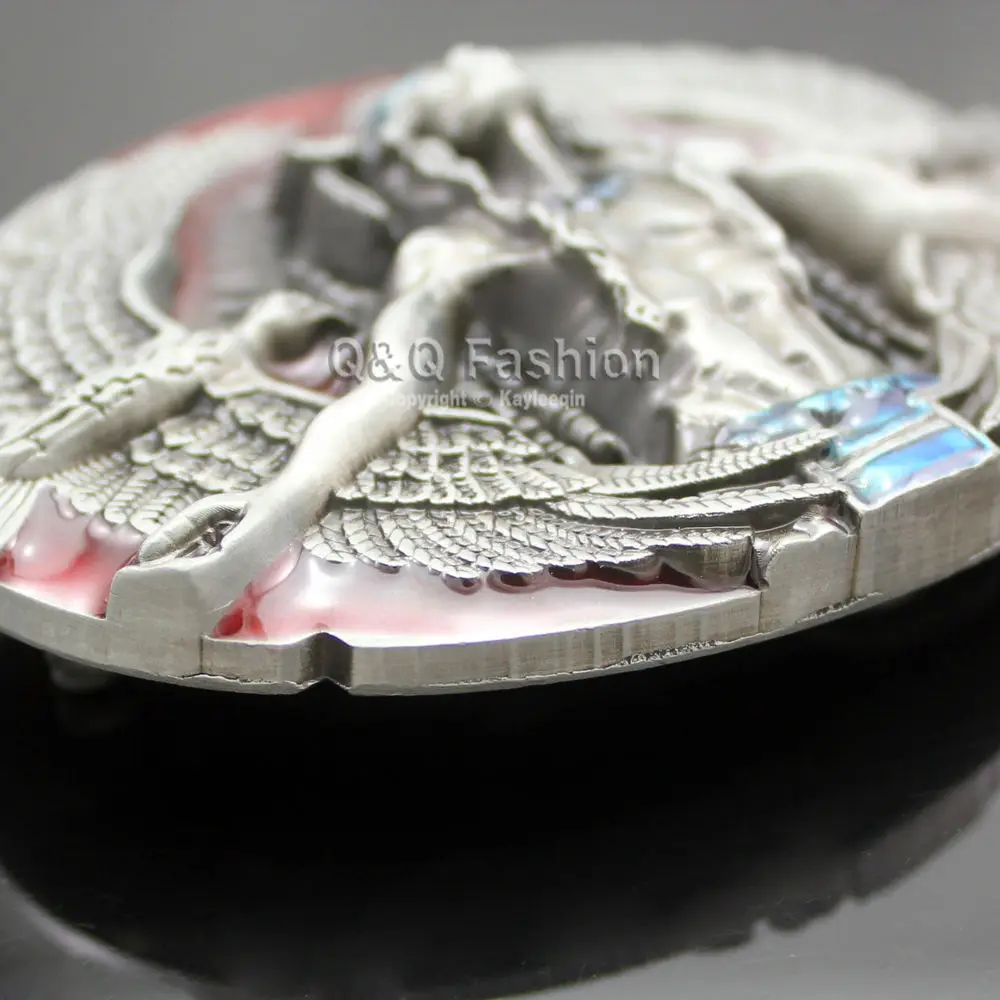 Antique Silver Plated 3D Belt Buckle for Men Jewelry Chief Nagual 2 Eagles Rodeo Leather Cinto Tactical | Аксессуары для одежды
