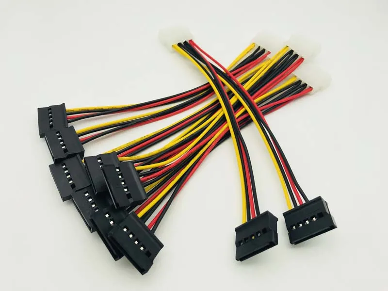 5 шт. SATA кабель питания 4-контактный штекер-последовательный ATA 15pin x 2 разъем
