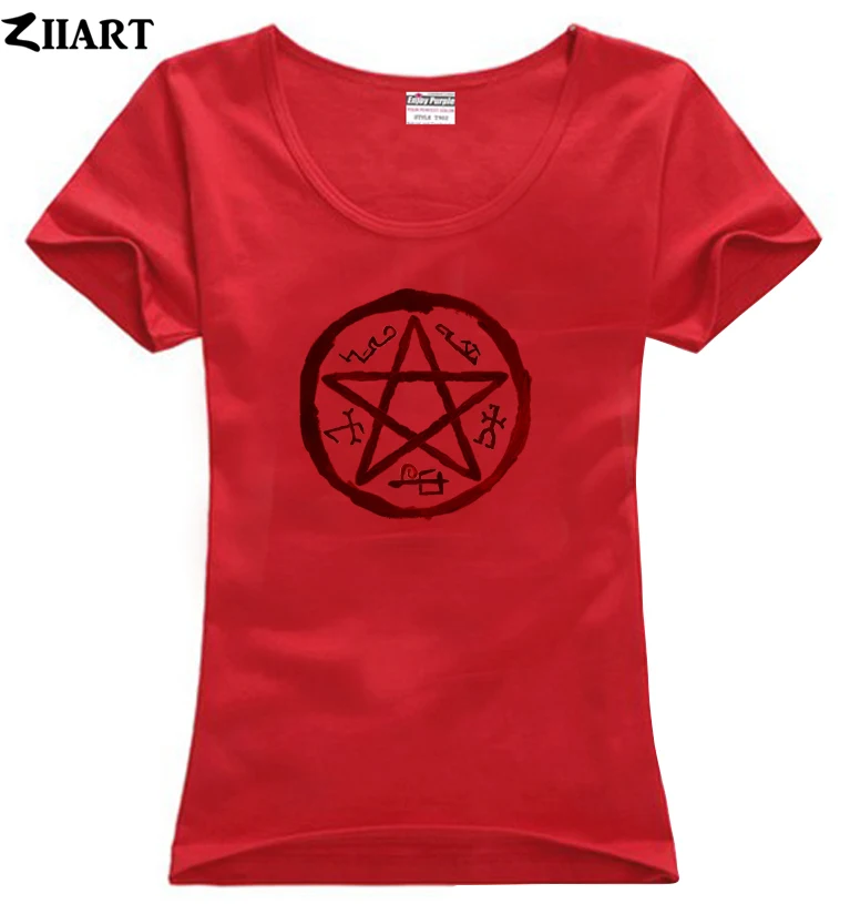 Supernatural Demon Symbols Devil's Trap Symbol одежда для пары женский o образный вырез хлопковая
