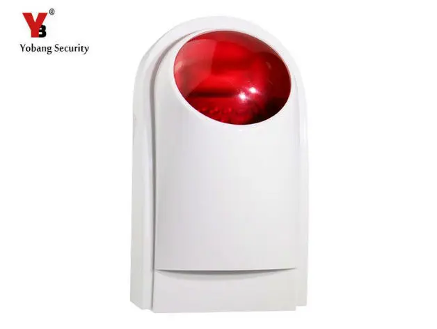 

Yobang Security Wireless Red Strobe Siren with backup battery for YB103/YB104 Alarm Panel