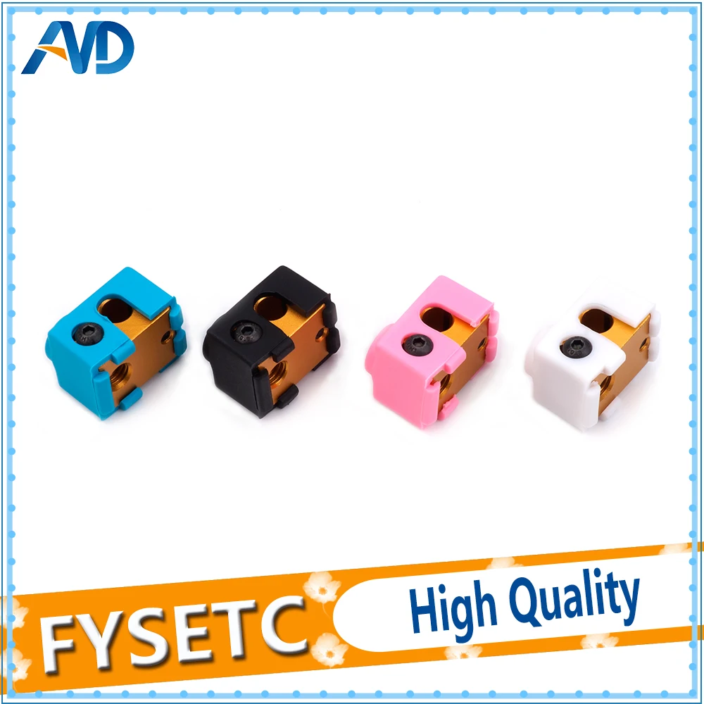 10pcs Golden V6 Aluminum Heater Block All-Metal Extruder With Silicone Sock For HotEnd 20*16*12mm 3D Printer Parts | Компьютеры и офис