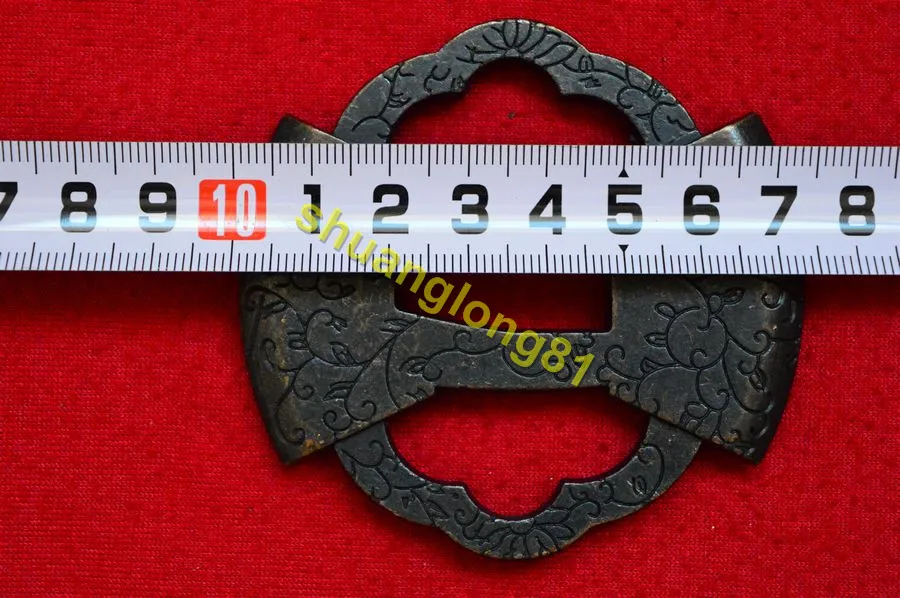 HandMade Good Alloy Japanese Guard Tsuba Fit Samurai Katana Sword Knife Wakizashi W Lucky |