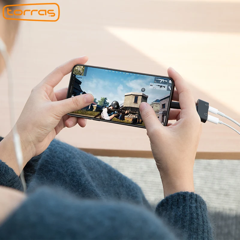 TORRAS 2 в 1 адаптер для iPhone 7 8 X 2A Быстрая зарядка разветвитель аудио мм 3 5 разъем