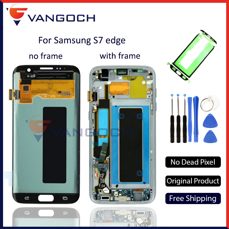 Оригинальный Super Amoled ЖК дисплей Экран сенсорный экран для samsung Galaxy S7 край g935 g935f
