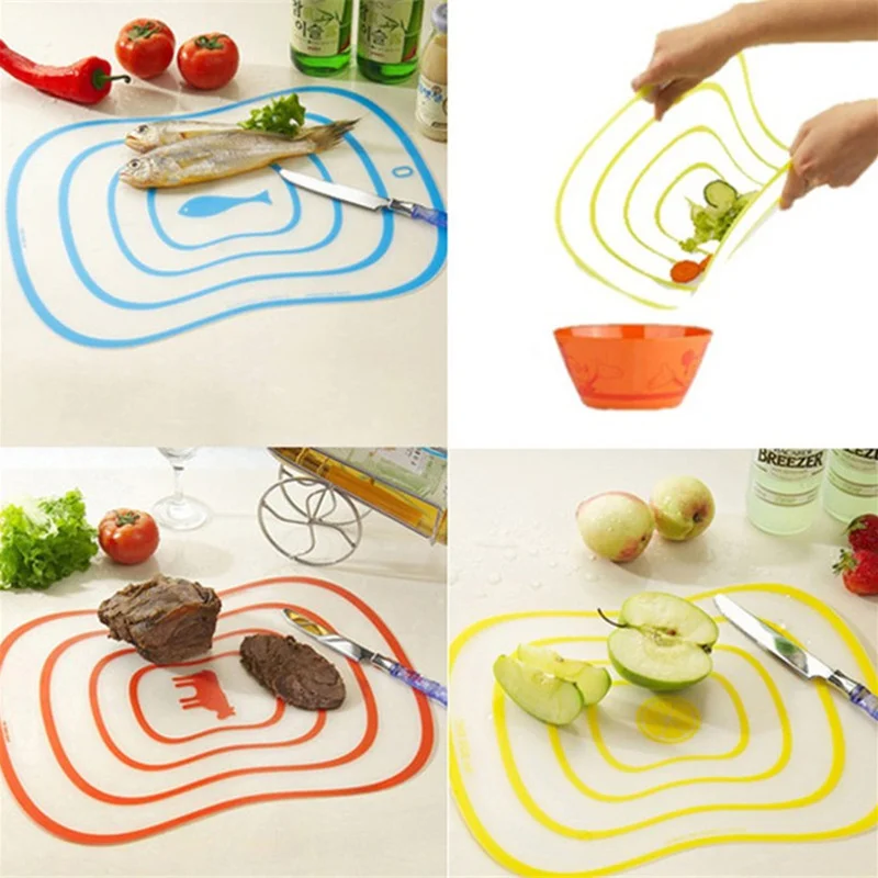 1pcs Flexible Kitchen Plastic Chopping Block Cutting Board Breadboard Non-slip Frosted Antibacteria Stuff |