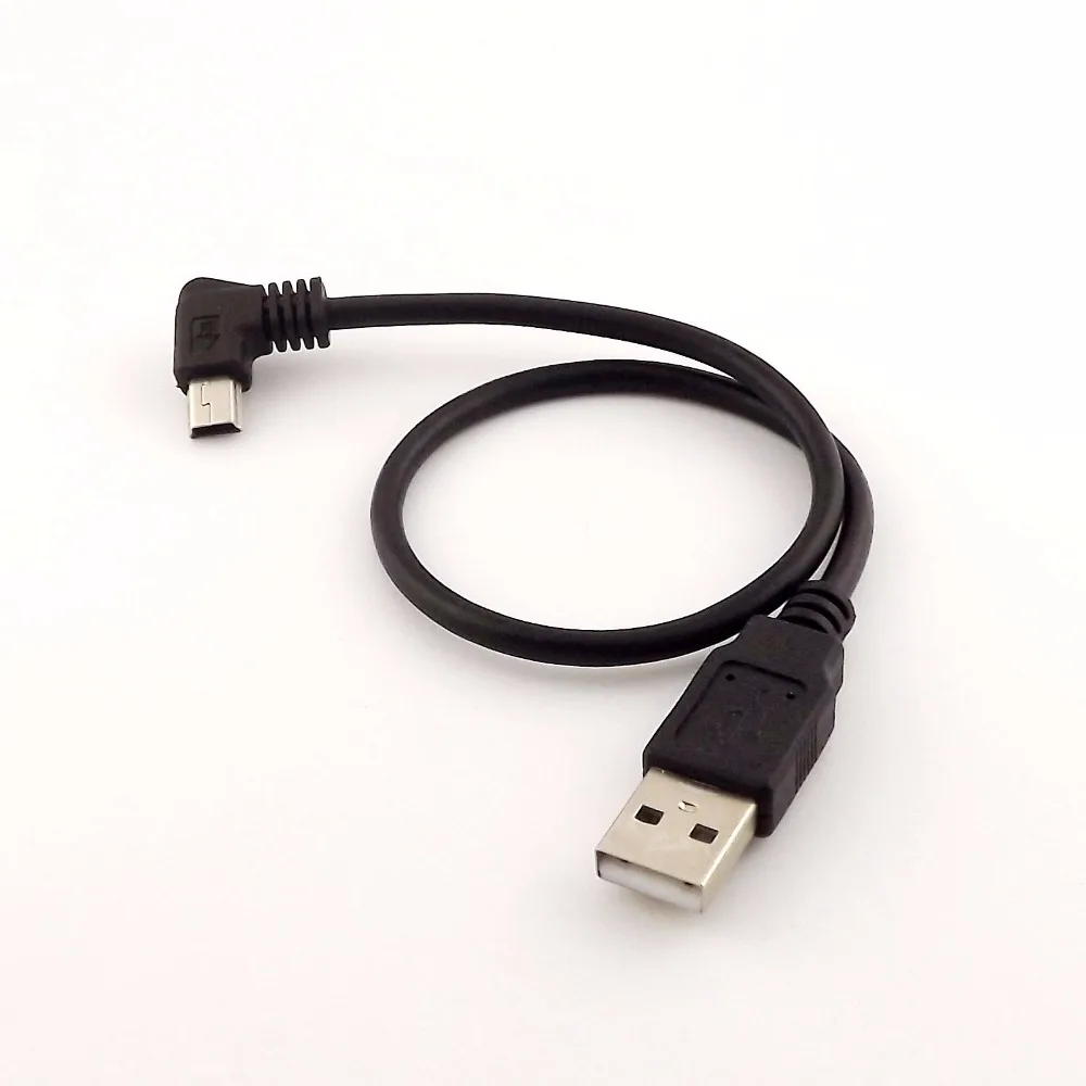 1 шт Высокое Скорость штыревое соединение USB A Mini 5-контактный под прямым углом или передачи данных со штекером Зарядное устройство адаптер кабель 30 см