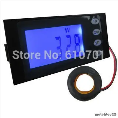Фото Цифровой ЖК-AC80-260V с голубой подсветкой 100A 50/60 Гц 5в1 измеритель мощности Цифровой ЖК-AC80-260V с голубой подсветкой 100A 50/60 Гц 5в1 измеритель мощности