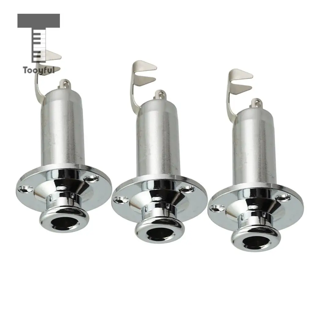 

Tooyful 3PCS 1/4'' Removable Jack End Pin Output Input Jack Strap Sockets for Acoustic Electric Guitar Silver