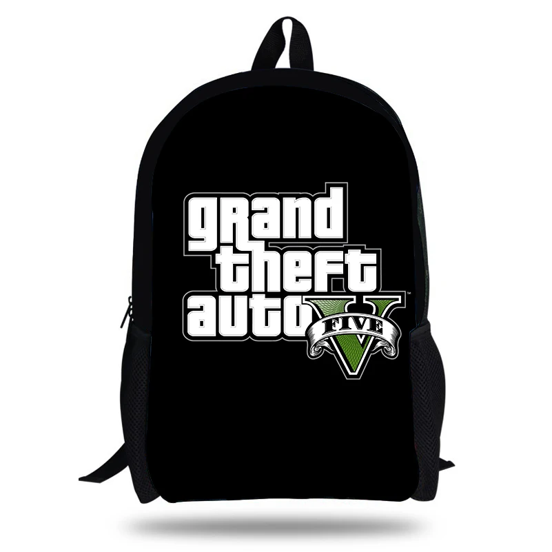 Рюкзак для детей 16 дюймов с принтом в виде поп игры GTA уличного боя Grand theft школьные