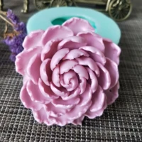 hc0112 przy silicone soap mold 3d flower peony rose chrysanthemum mould candle aroma moulds soap making mold resin clay mould