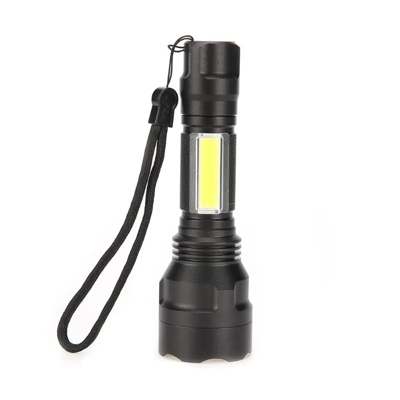 

Светодиодный фонарик COB T6, 4 режима, тактический портативный аварийный фонарь для кемпинга, рыбалки, охоты, вспысветильник