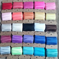 5 yardslot 58 15mm solid color cheap shiny fold over elastic foe spandex band kids hair tie headband ribbons lace trim sewing