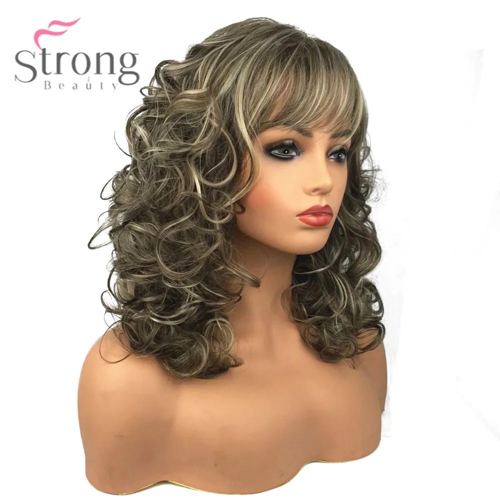 StrongBeauty Женские синтетические парики длинные вьющиеся волосы бежевые светлые