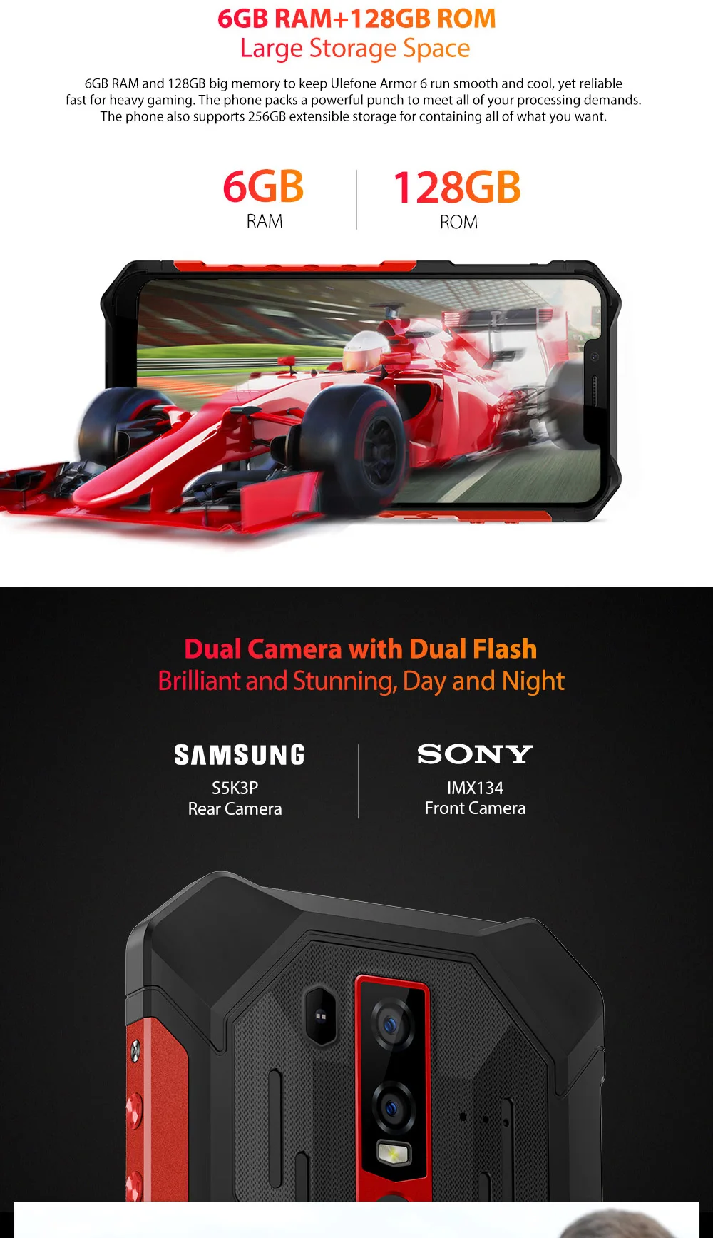 Ulefone Armor 6 телефон смартфон телефоны смартфоны Android 8.1 водонепроницаемый IP68 NFC 6GB+128GB глобальная версия