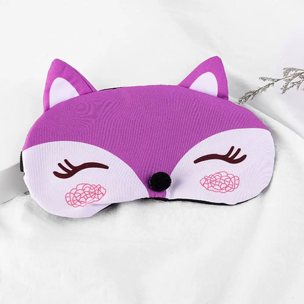 purple Маска для сна повязка на глаз мультфильм лиса 3D Холодной глазная маска для сна Творческий ледяной компресс синий гель путешествия расслабляющий тенты крышка - Цвет: purple