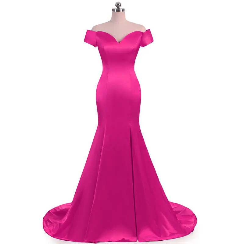 FADISTEE Новое поступление вечерние платья для выпускного вечера Vestido de Festa длинное стильное сатиновое платье Русалка Настоящее фото элегантное платье - Цвет: rose