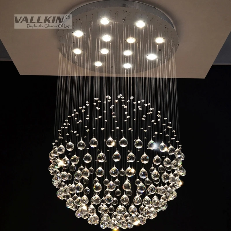 Modern K9 Large LED SphericLiving Room Crystal Chandeliers Lighting Fixture for Round Indoor Lamp Showcase Bedroom Hotel Hall |