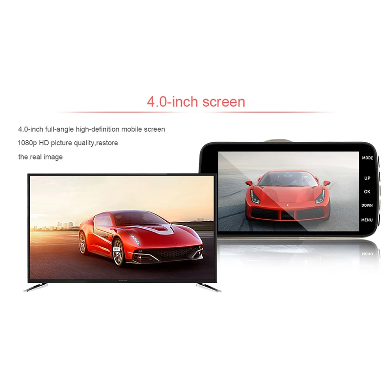 Автомобильный видеорегистратор с двойной камерой 4 &quotips 1080P FHD зеркало заднего