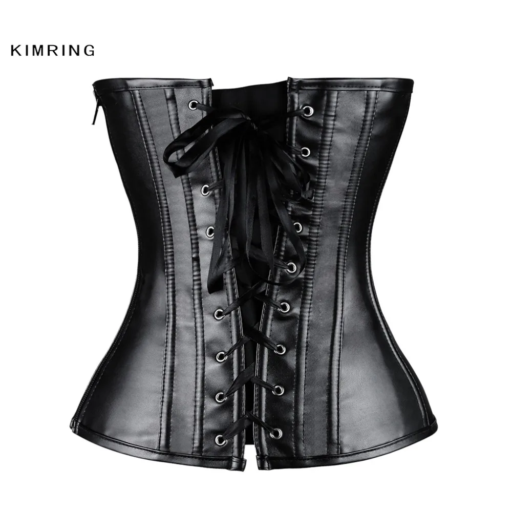 Сексуальный корсет Kimring из искусственной кожи для похудения двойной
