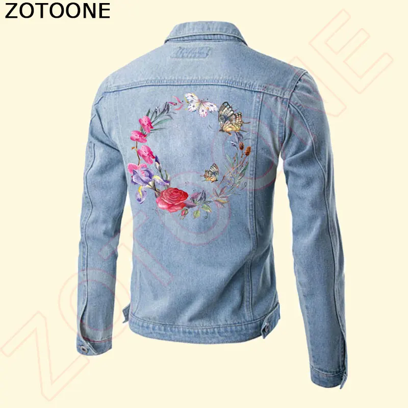 Нашивки ZOTOONE с цветами и бабочками термоклейкие Значки для одежды аксессуары