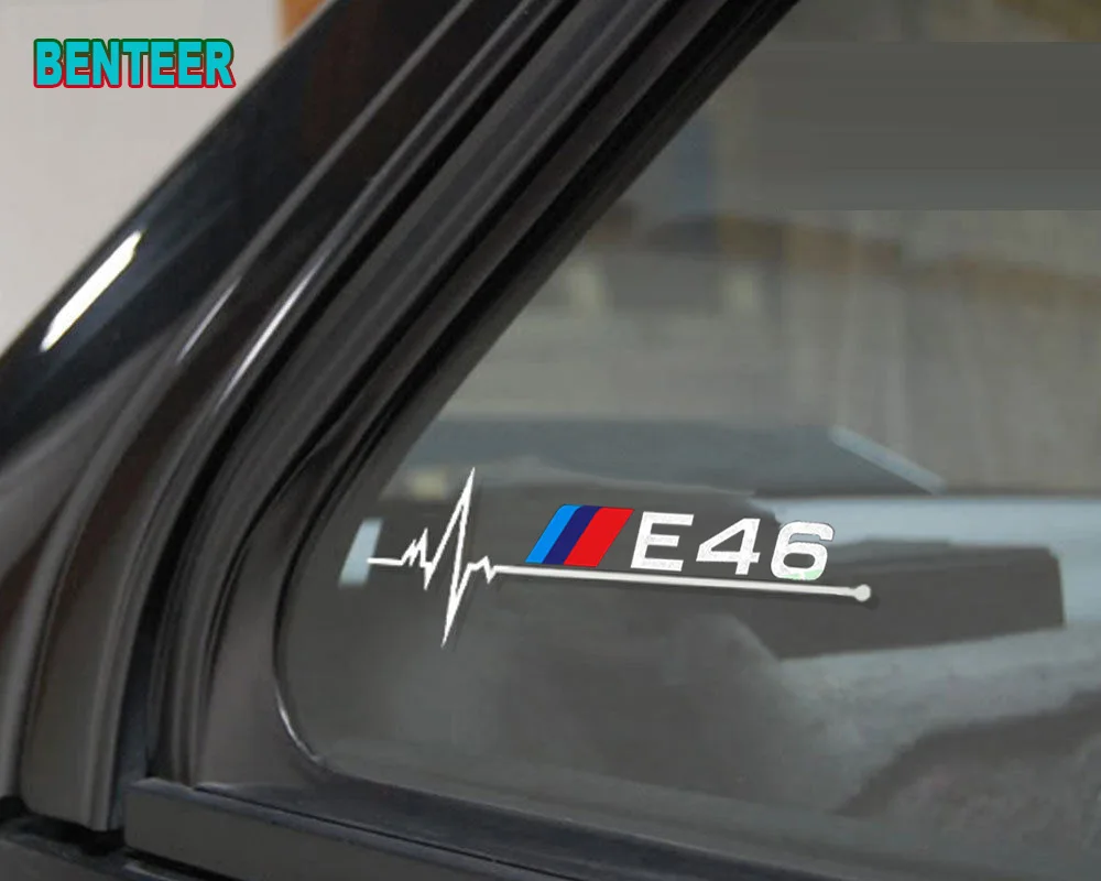 Наклейки на автомобильные окна с логотипом E30 E34 E36 E39 E46 E60 E90 для bmw 1 3 5 серии m3 m5 120i