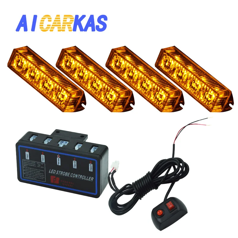 AICARKAS 4X4 Автомобильный светодиодный фонарь Янтарный красный синий аварийный