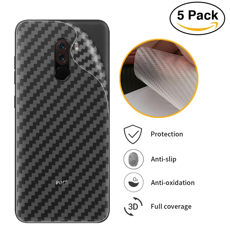 

100pcs 3D Carbon Fiber Sticker Back Film For Xiaomi Mi 8 8se 8 Lite 6 5 5S Plus Poco F1 Soft Back Screen Protector Film
