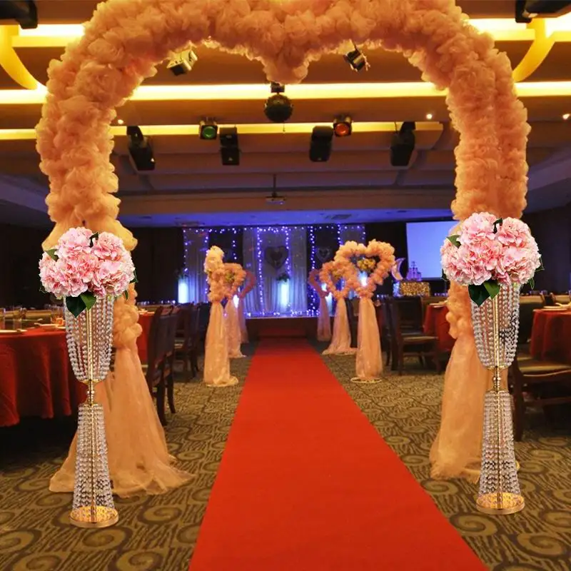 PEANDIM Роскошный Золотой Серебряный хрустальный свадебный стол центральные свадебные дорожные свинцовые вечерние стойки для цветов 100 см Высота 10 шт./лот
