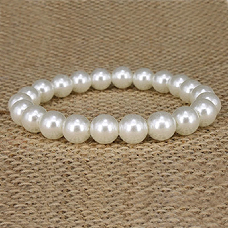 Hot New Fashion Elasticity Bracelet Simulated Pearl Beaded Charm Strand Bracelets Bangles for Women 2019 Jewelry | Украшения и