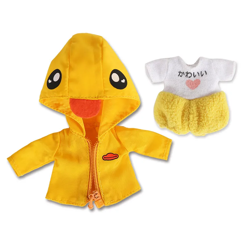 

Free shipping 1 Set Cute Cartoon Coat + Jumpsuit for OB11, BJD 1/12 Doll Clothes Outfits Accessories