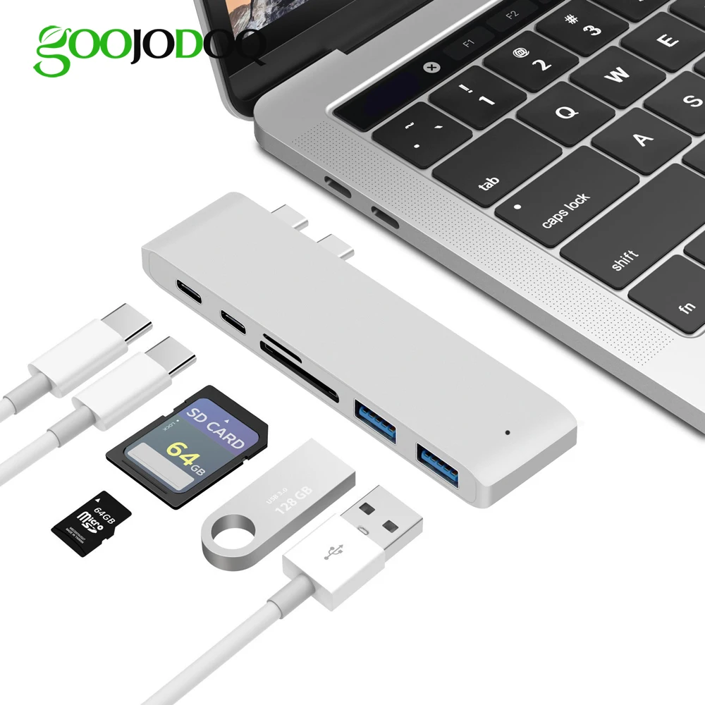 Концентратор USB C 6 в 1 концентратор Type SD/Micro SD кардридер к USB3.0 с зарядным